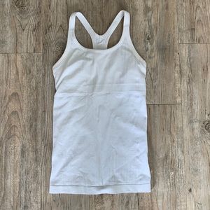 Lululemon white tank top with built in bra